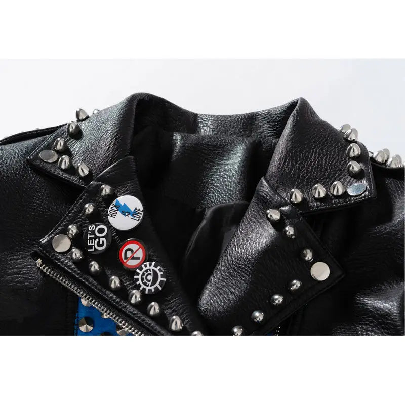 Victorious Midnight Rivet  Leather Jacket