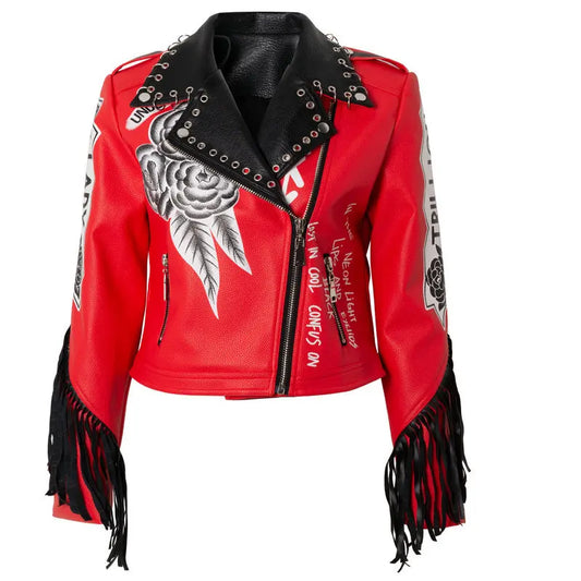 Victorious Starlight Banshee Graffiti Leather Jacket