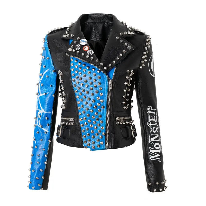 Victorious Midnight Rivet  Leather Jacket