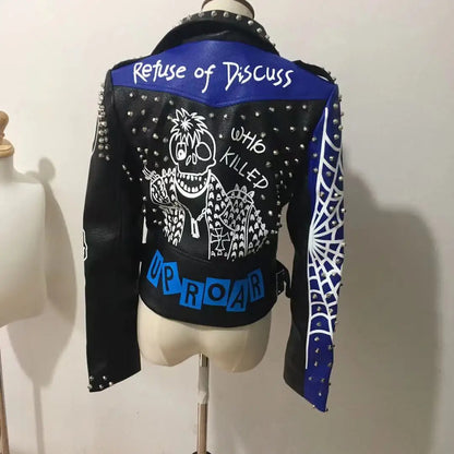 Victorious Midnight Rivet  Leather Jacket