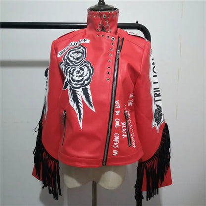 Victorious Starlight Banshee Graffiti Leather Jacket