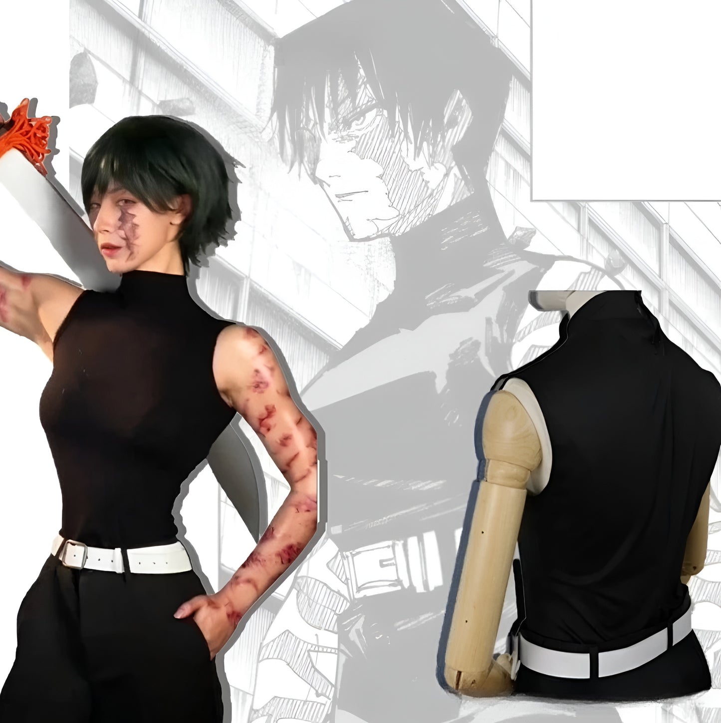 Maki Zenin Black and Blue Cosplay / Jujutsu Kaisen Cosplay