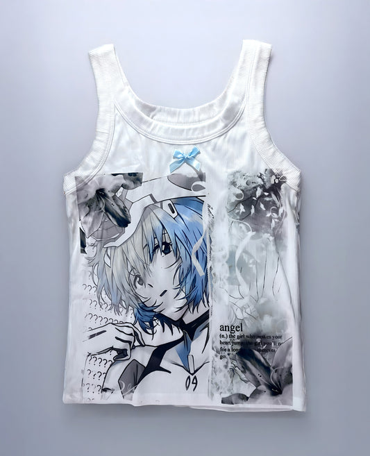 Ayanami Rei Ribbed & Bow Tank Top