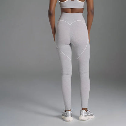 Women's Heart-Shaped High-Waisted Yoga Leggings & Cross-Strap Sports Bra Set (Victorious Ganymede Grind Leggings)