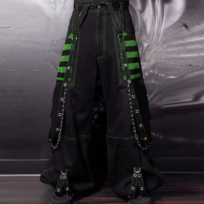 Women Goth Cargo Pants / High Waist Baggy Jeans (Victorious CryoStream)