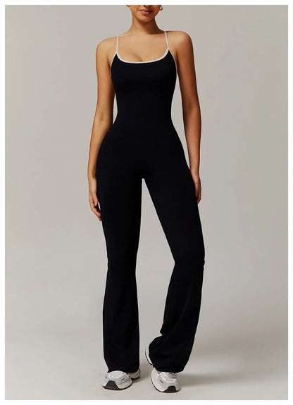 V Jumpsuit Gym Set Women Training Yoga Suit (Victorious Io Ignite Leggings)
