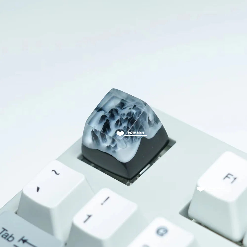 Victorious Volcano Keycaps Mechanical Keyboard /valley/mountain Fuji Snow Mountain Keycap Handmade Resin Backlight