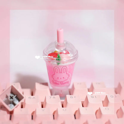 Victorious 1pcs Personalized Cute Dessert Ice Cream Cup Keycap Mechanical Keyboard Three-dimensional Kawaii Keycaps Girl Pink R4 Keycap