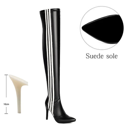 Stiletto Patent Leather Boots / Over-The-Knee Boots