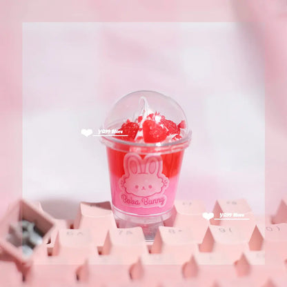 Victorious 1pcs Personalized Cute Dessert Ice Cream Cup Keycap Mechanical Keyboard Three-dimensional Kawaii Keycaps Girl Pink R4 Keycap