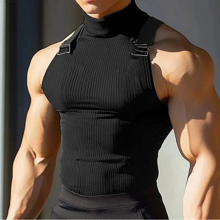 Turtleneck Combat Ribbed Tank Top / Unisex