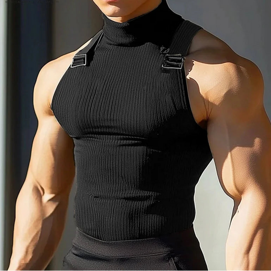 Turtleneck Combat Ribbed Tank Top / Unisex