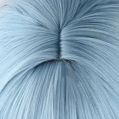 Long Wavy Synthetic Blue Women Wig / Anime Game Cosplay Heat Resistant