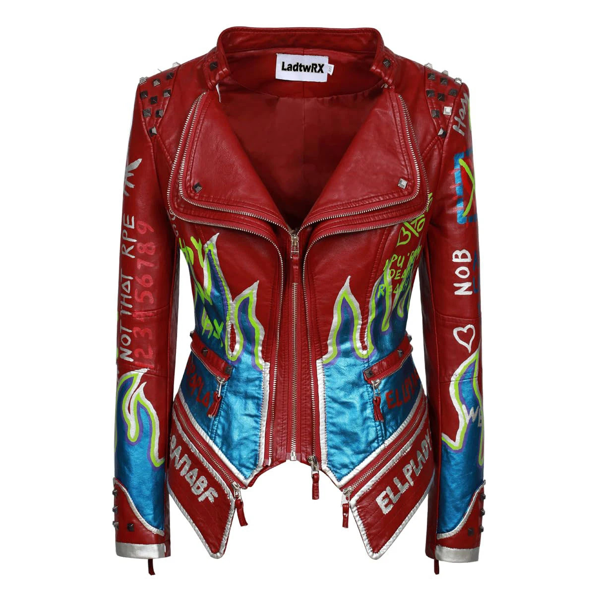 Victorious Celestial Outlaw Graffiti Leather Jacket