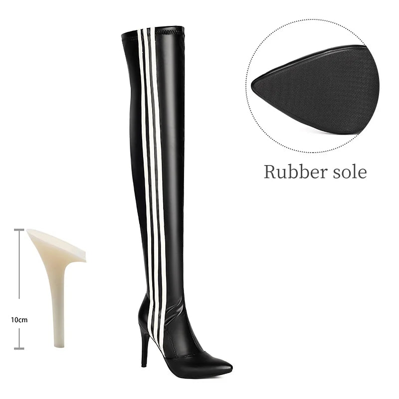 Stiletto Patent Leather Boots / Over-The-Knee Boots