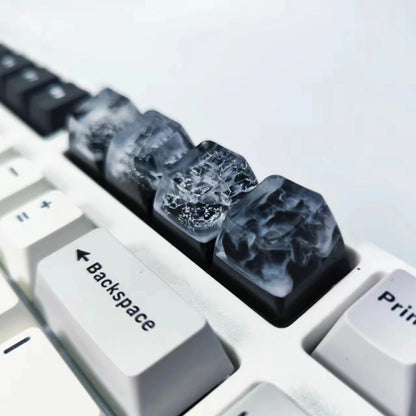 Victorious Snow Mountain Mechanical Keyboard DIY Resin / Fuji Mountain Transparent Keycap