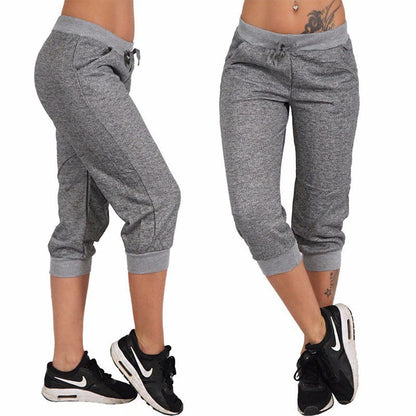 Cropped Harem pants elasticated lace-up pants with pockets (Victorious Aurora Nexus Pants)