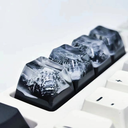 Victorious Snow Mountain Mechanical Keyboard DIY Resin / Fuji Mountain Transparent Keycap