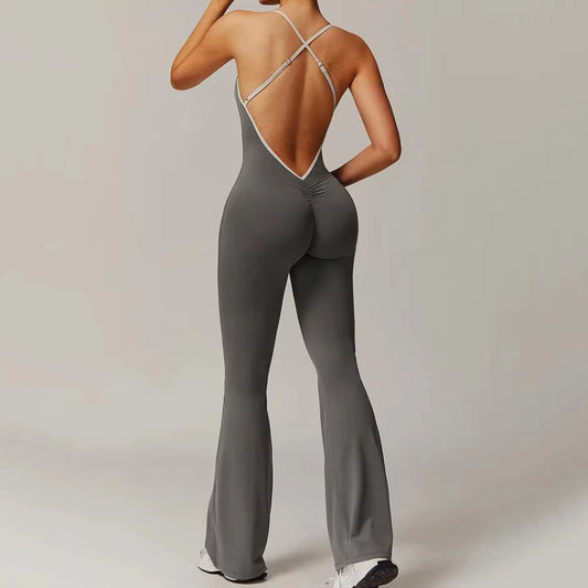 V Jumpsuit Gym Set Women Training Yoga Suit (Victorious Io Ignite Leggings)