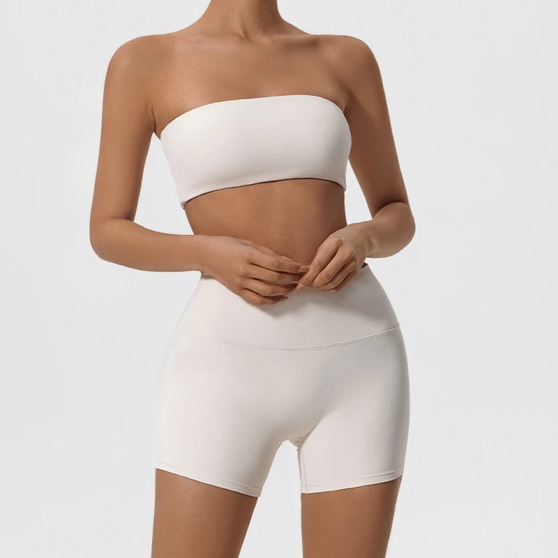 Women's Two Piece Fitness Sports Set / Yoga Gym Outfit / Strapless Bra ( Victorious Nakama Power Bra)