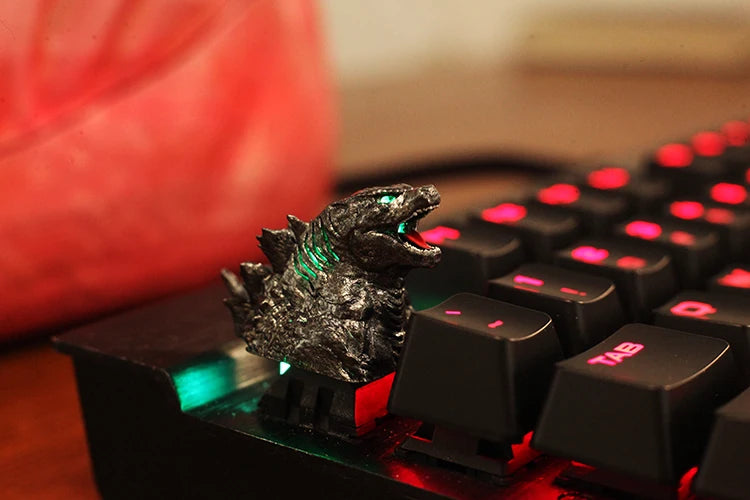 Victorious Godzilla Personalized Keycaps Handmade Resin three-dimensional light transmission/  Mechanical Keyboard