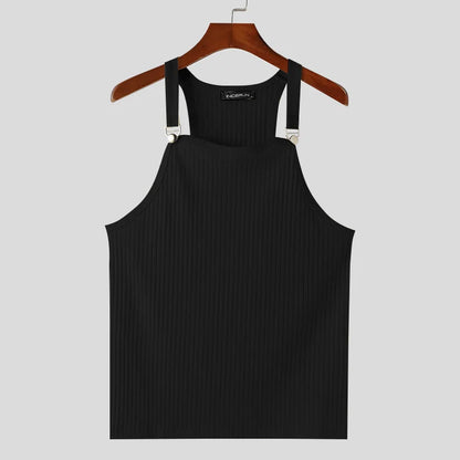 Ribbed Tank Top Unisex Solid Color Knitted / Casual & Sport