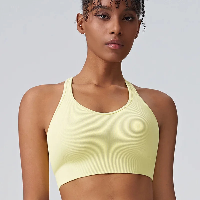 Women's Cross Back Sports Bra/ High-intensity Fixed Cup Shockproof Bra (Victorious Lumen Circuit Bra)