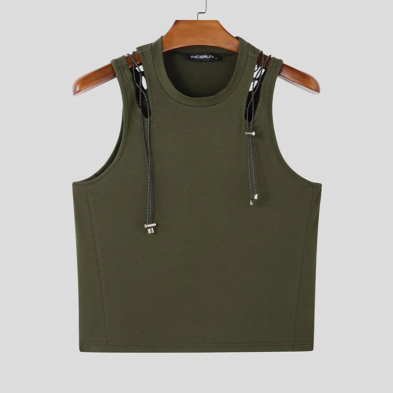 Mesh Tech Hollow Ribbed Tank Top/ Unisex / activewear & casual