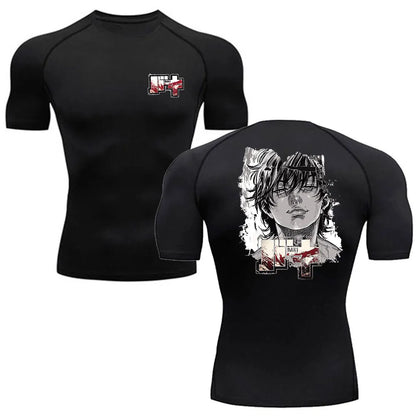 Victorious Anime Baki Print Compression Tshirts