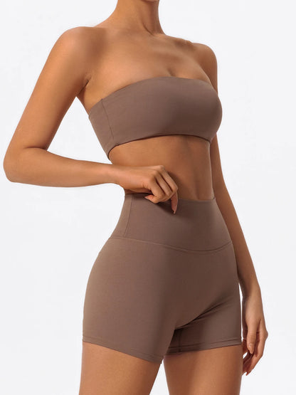 Women's Two Piece Fitness Sports Set / Yoga Gym Outfit / Strapless Bra ( Victorious Nakama Power Bra)