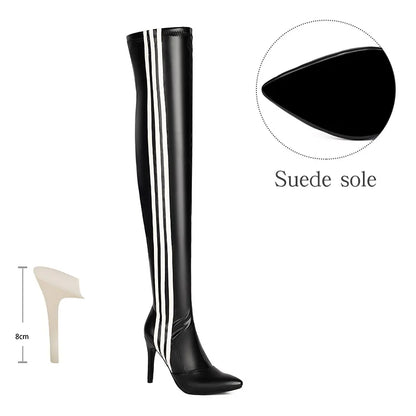 Stiletto Patent Leather Boots / Over-The-Knee Boots