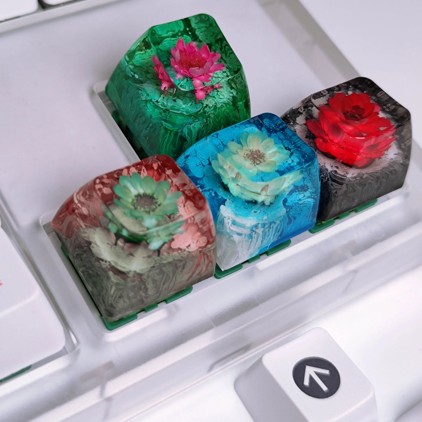 Victorious Floral Bloom Botanical Mechanical Keycaps/ Custom Resin Keycaps Artisan