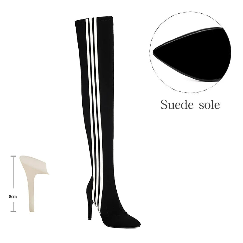 Stiletto Patent Leather Boots / Over-The-Knee Boots