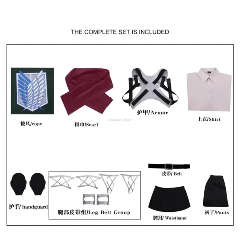 Anime Attack on Titan Cosplay Mikasa, Levi, Scouts Cosplay