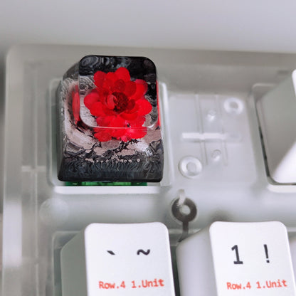 Victorious Floral Bloom Botanical Mechanical Keycaps/ Custom Resin Keycaps Artisan