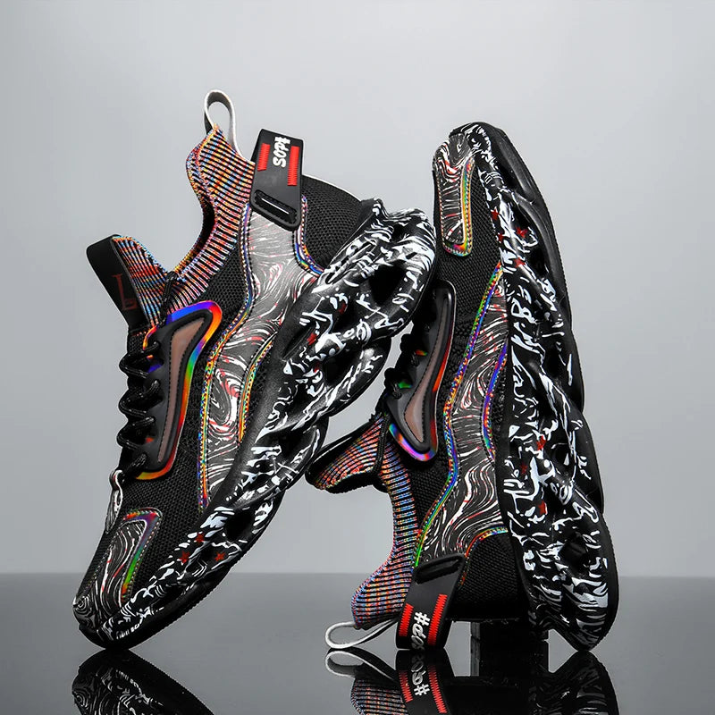 Workout Sneakers Male Size/ Mixed Color Graphics - Trendy Style