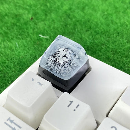 Victorious Volcanoes Mechanical Keyboard DIY Customized Resin Keycap Craftsman/ Fuji Mountain Transparent Keycap