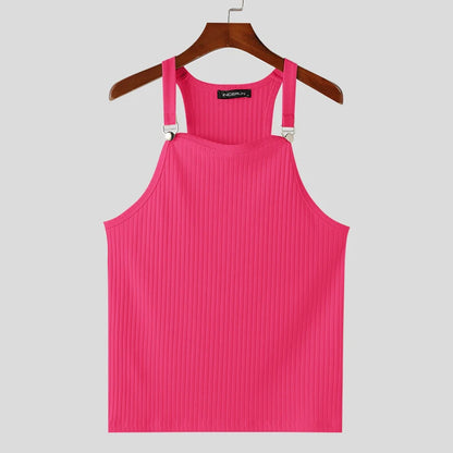 Ribbed Tank Top Unisex Solid Color Knitted / Casual & Sport