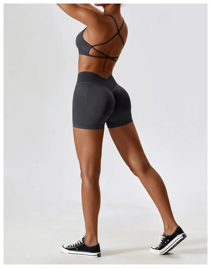Women'S Gym Yoga Set/ Moisture Wicking Full Sets/ Short & Bra (Victorious AlpFlex)