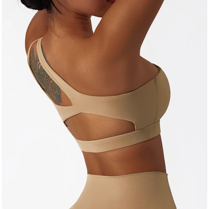 Victorious Fighter One-Shoulder Shockproof Gym Bra