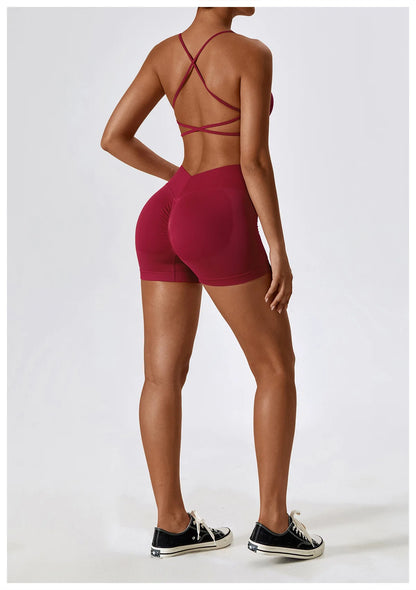 Women'S Gym Yoga Set/ Moisture Wicking Full Sets/ Short & Bra (Victorious AlpFlex)