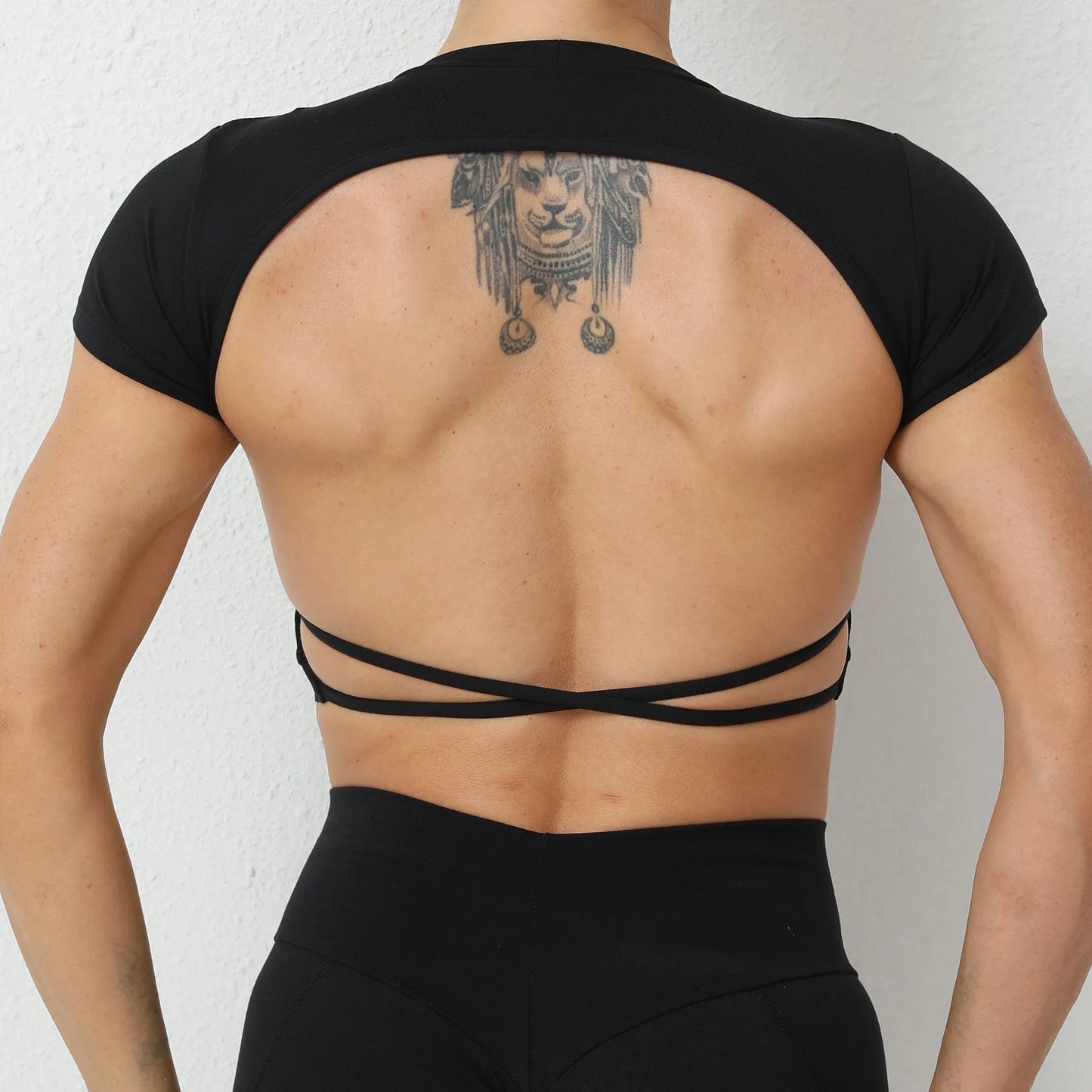 Victorious Endure Hollow Cross Back Crop Top/ Blended