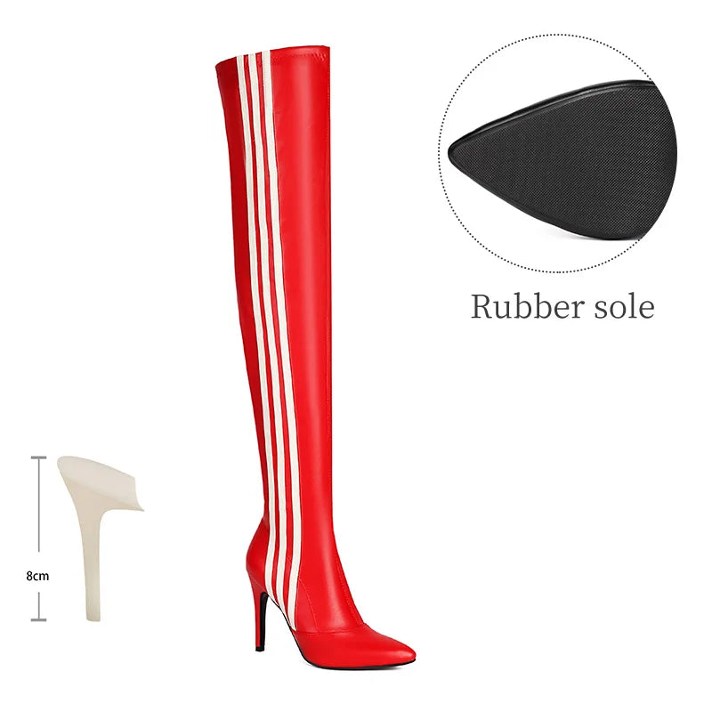 Stiletto Patent Leather Boots / Over-The-Knee Boots
