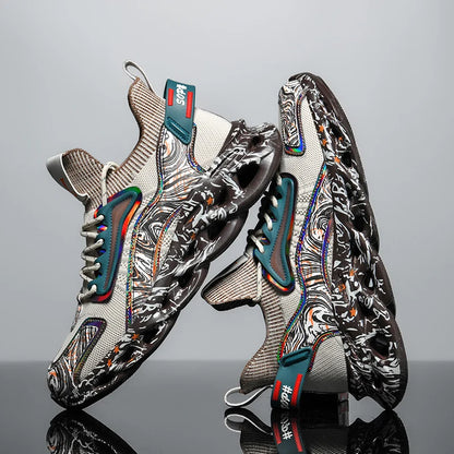 Workout Sneakers Male Size/ Mixed Color Graphics - Trendy Style