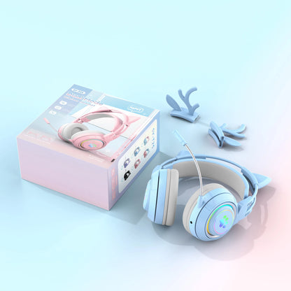 Victorious Antlers/Cat Ear Wireless Bluetooth Headphone / Gamer Headset With RGB Light