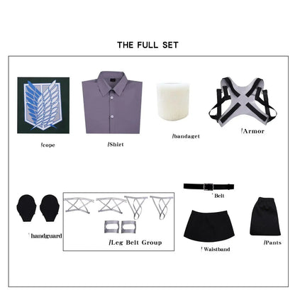 Anime Attack on Titan Cosplay Mikasa, Levi, Scouts Cosplay