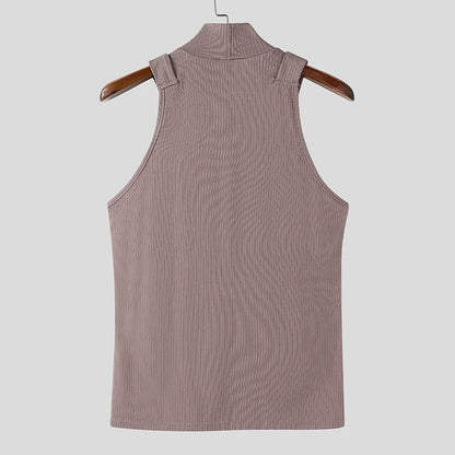Turtleneck Combat Ribbed Tank Top / Unisex