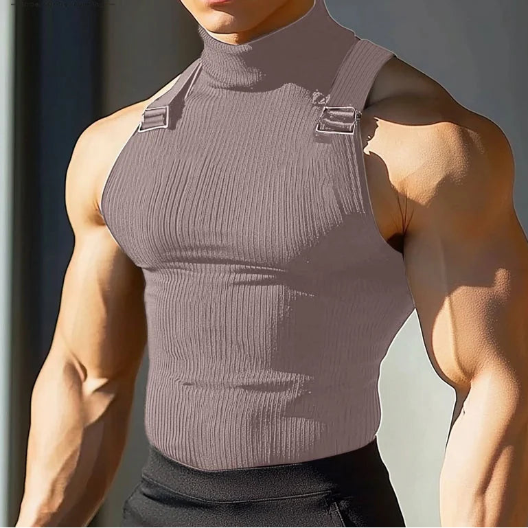 Turtleneck Combat Ribbed Tank Top / Unisex