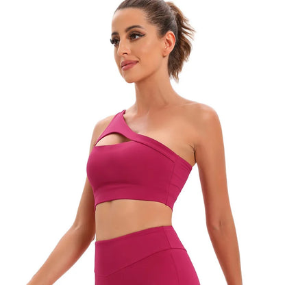 Women's Oblique One Shoulder Strap Bra / Fitness Bra Tops (Victorious CoreSignal)