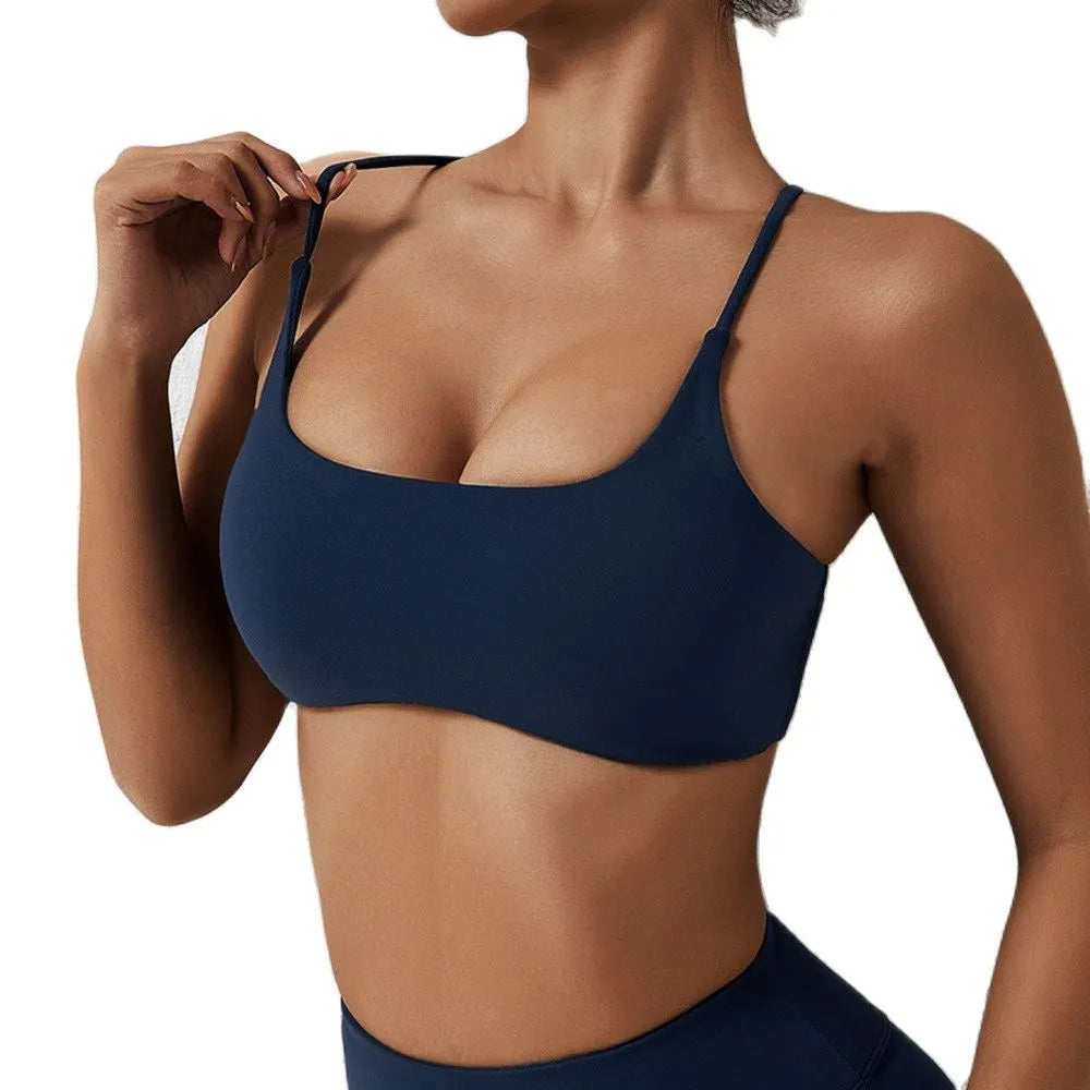 Victorious Crystal Lake Ladies Sports Bra/ Criss Cross Straps Back